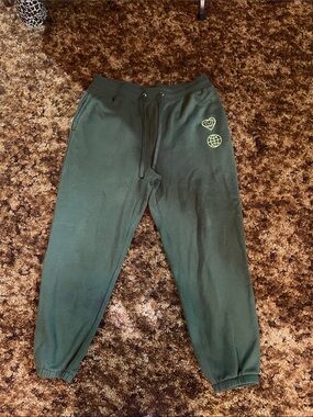 Green Jogger Sweatpants with Drawstring